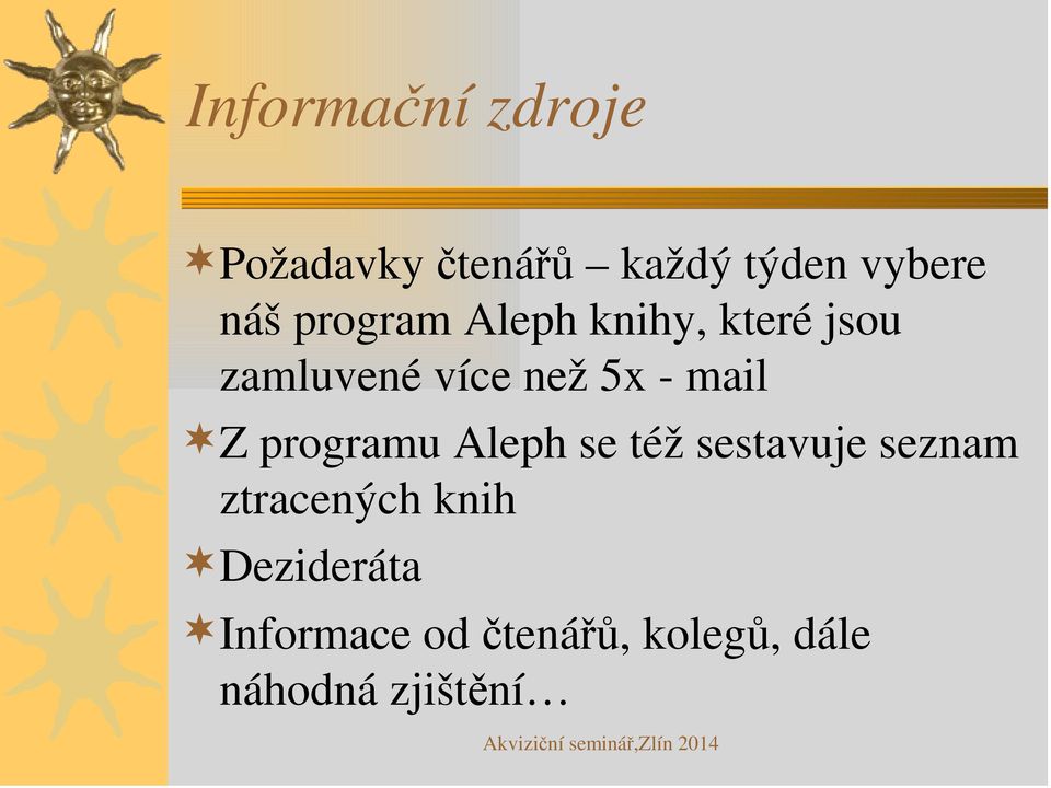 mail Z programu Aleph se též sestavuje seznam ztracených