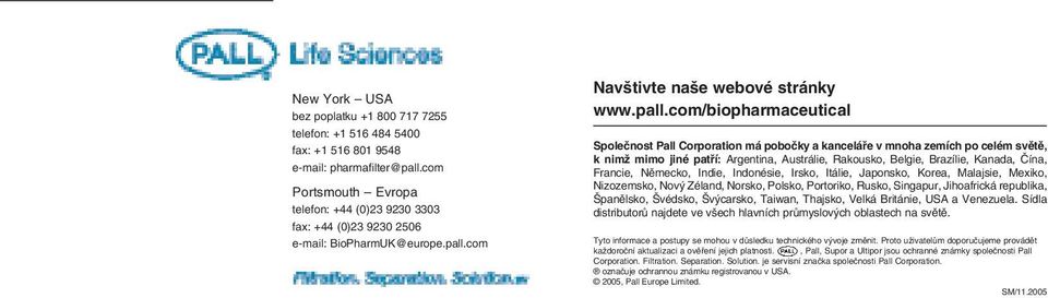 com Navπtivte naπe webové stránky www.pall.