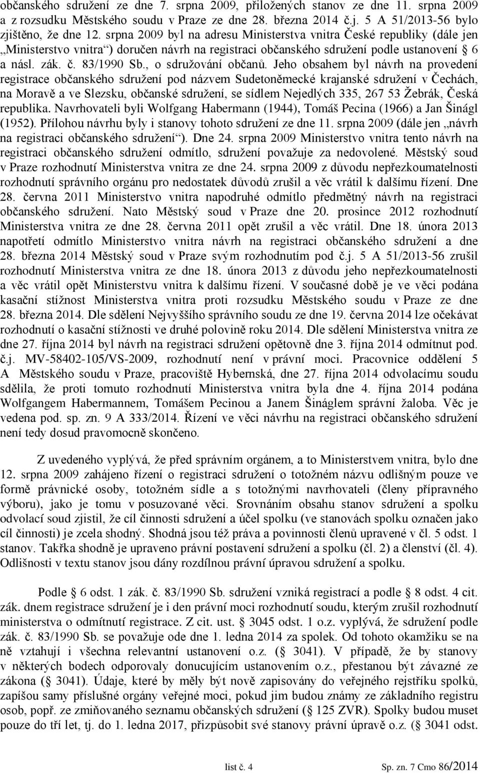 , o sdružování občanů.