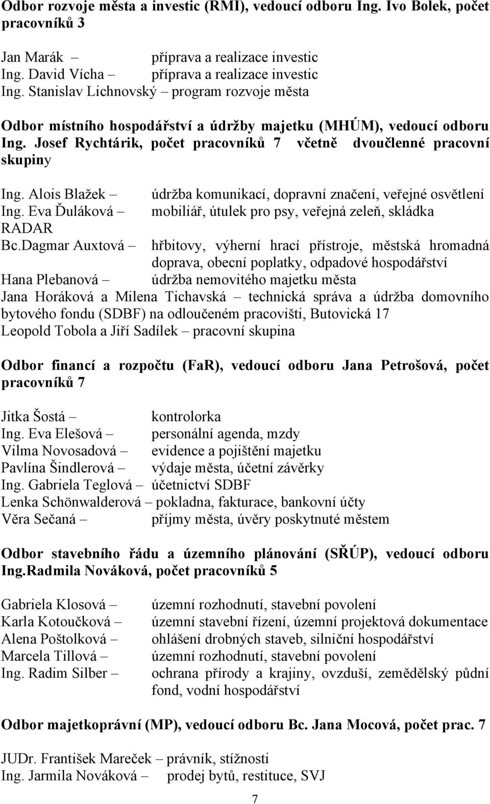 Alois Blažek Ing. Eva Ďuláková RADAR Bc.