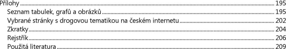 .. 195 Vybrané stránky s drogovou tematikou