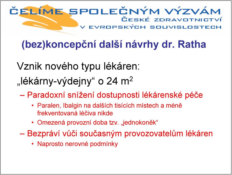 dostupnosti lékárenské péče Paralen, Ibalgin na dalších tisících místech a méně