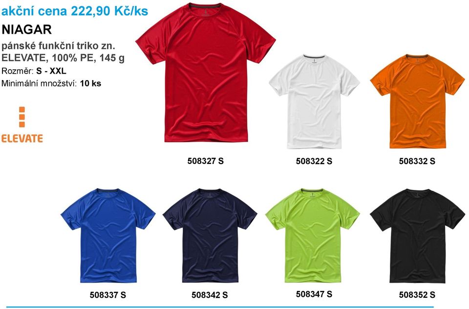 ELEVATE, 100% PE, 145 g Rozměr: S - XXL