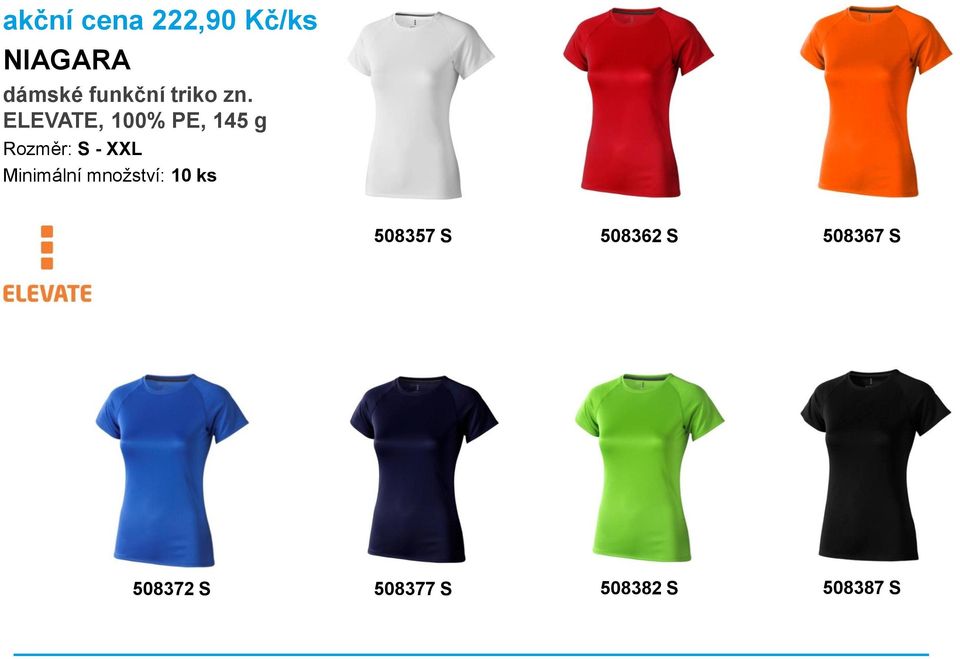 ELEVATE, 100% PE, 145 g Rozměr: S - XXL