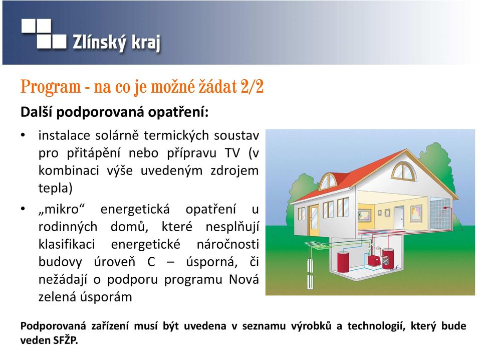 domů, které nesplňují klasifikaci energetické náročnosti budovy úroveň C úsporná, či nežádají o podporu