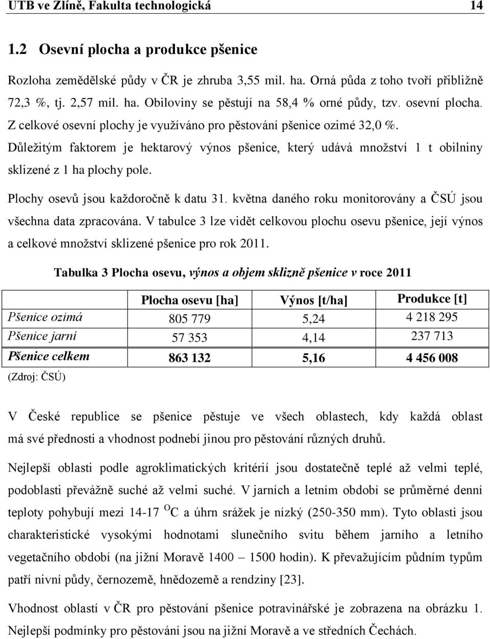 Plochy osevů jsou každoročně k datu 31. května daného roku monitorovány a ČSÚ jsou všechna data zpracována.