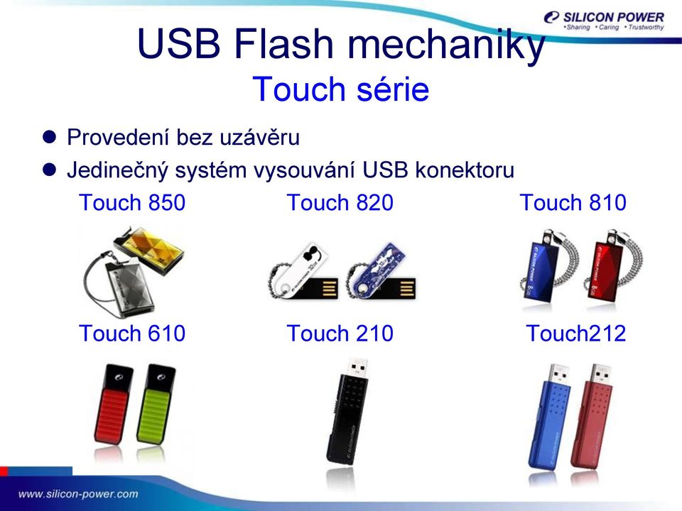 vysouvání USB konektoru Touch 850