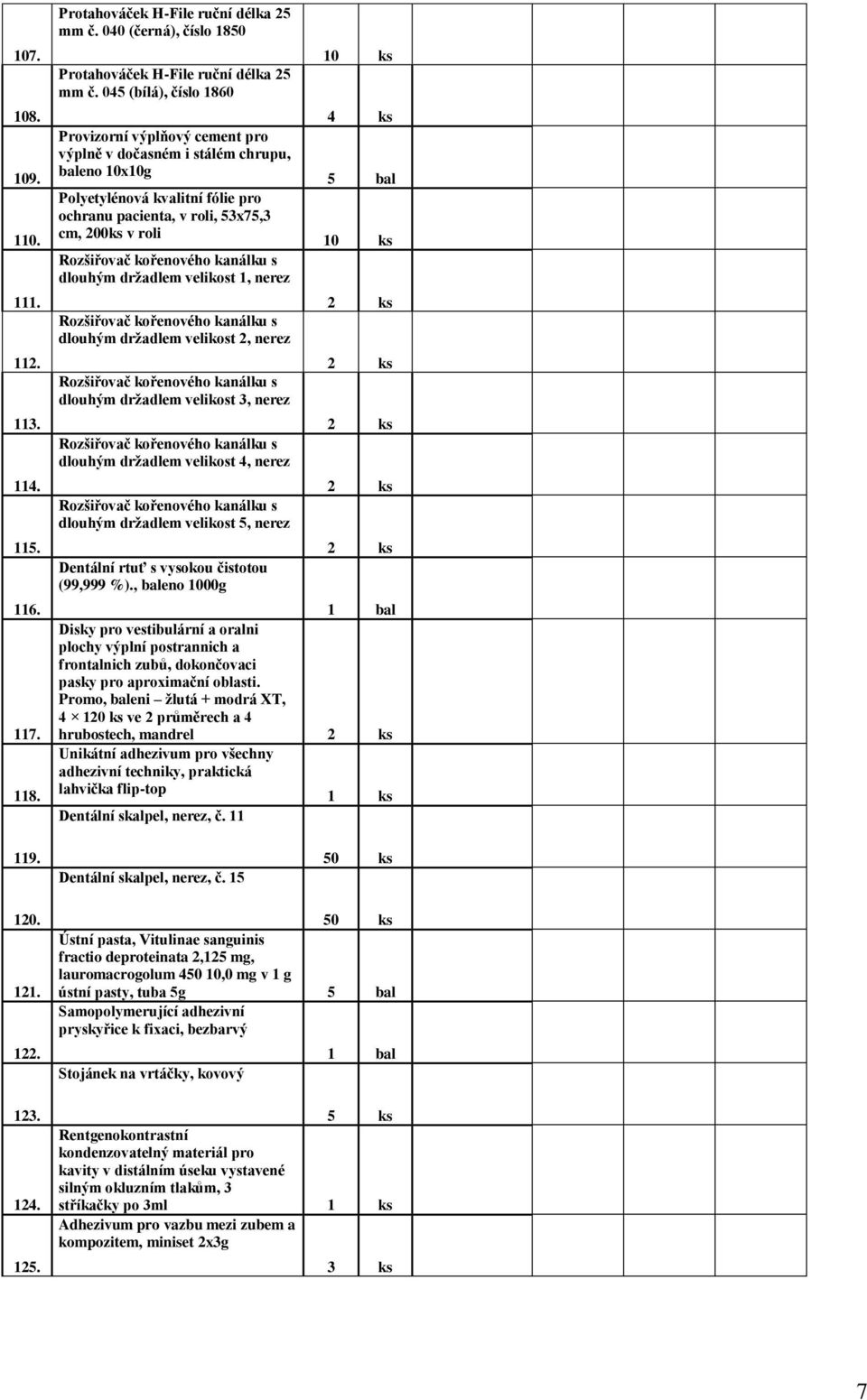kořenového kanálku s dlouhým držadlem velikost 1, nerez Rozšiřovač kořenového kanálku s dlouhým držadlem velikost 2, nerez Rozšiřovač kořenového kanálku s dlouhým držadlem velikost 3, nerez