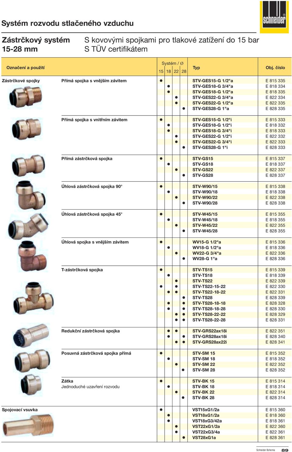 STV-GES18-G 1/2"i E 818 332! STV-GES18-G 3/4"i E 818 333! STV-GES-G 1/2"i E 8 332! STV-GES-G 3/4"i E 8 333! STV-GES-G 1"i E 8 333 Přímá zástrčková spojka! STV-GS E 8 337! STV-GS18 E 818 337!