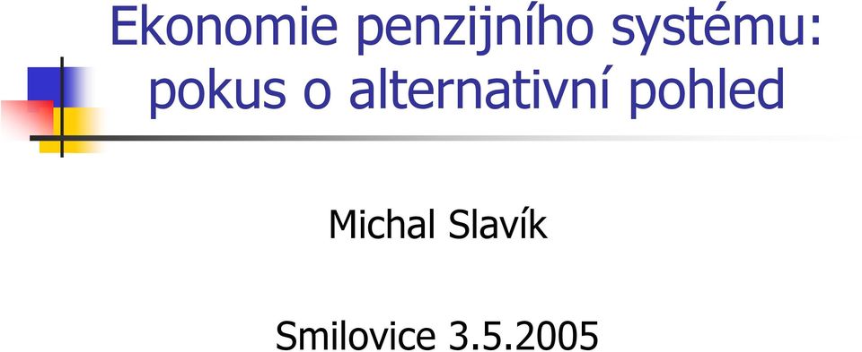 alternativní pohled