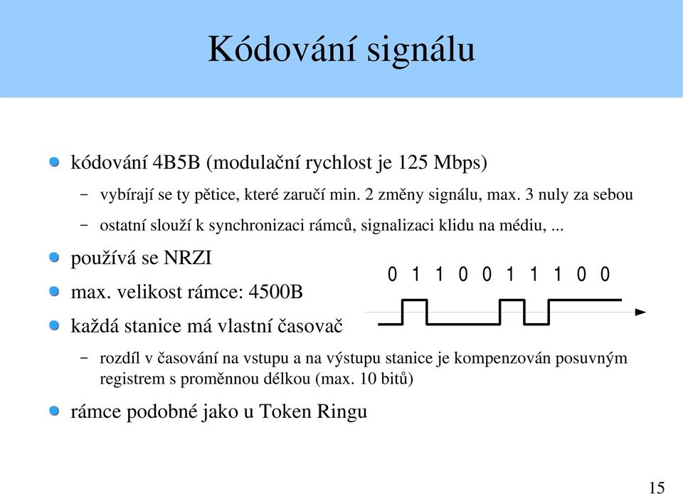 .. používá se NRZI max.