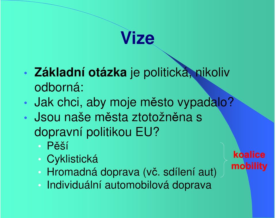 Jsou naše města ztotožněna s dopravní politikou EU?