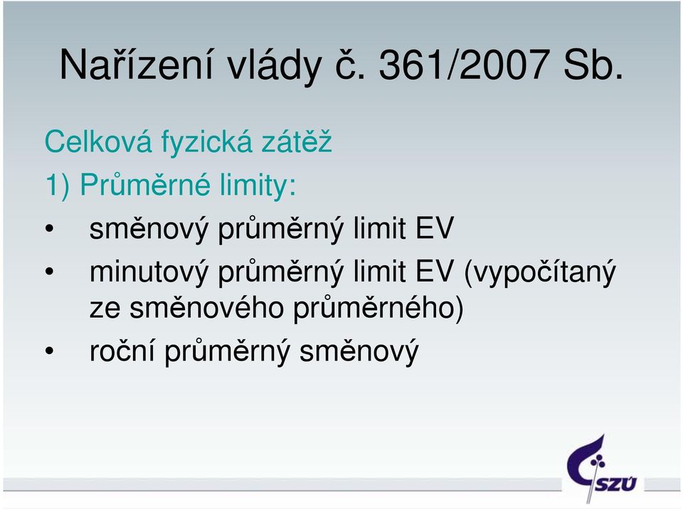 minutový průměrný limit EV (vypočítaný