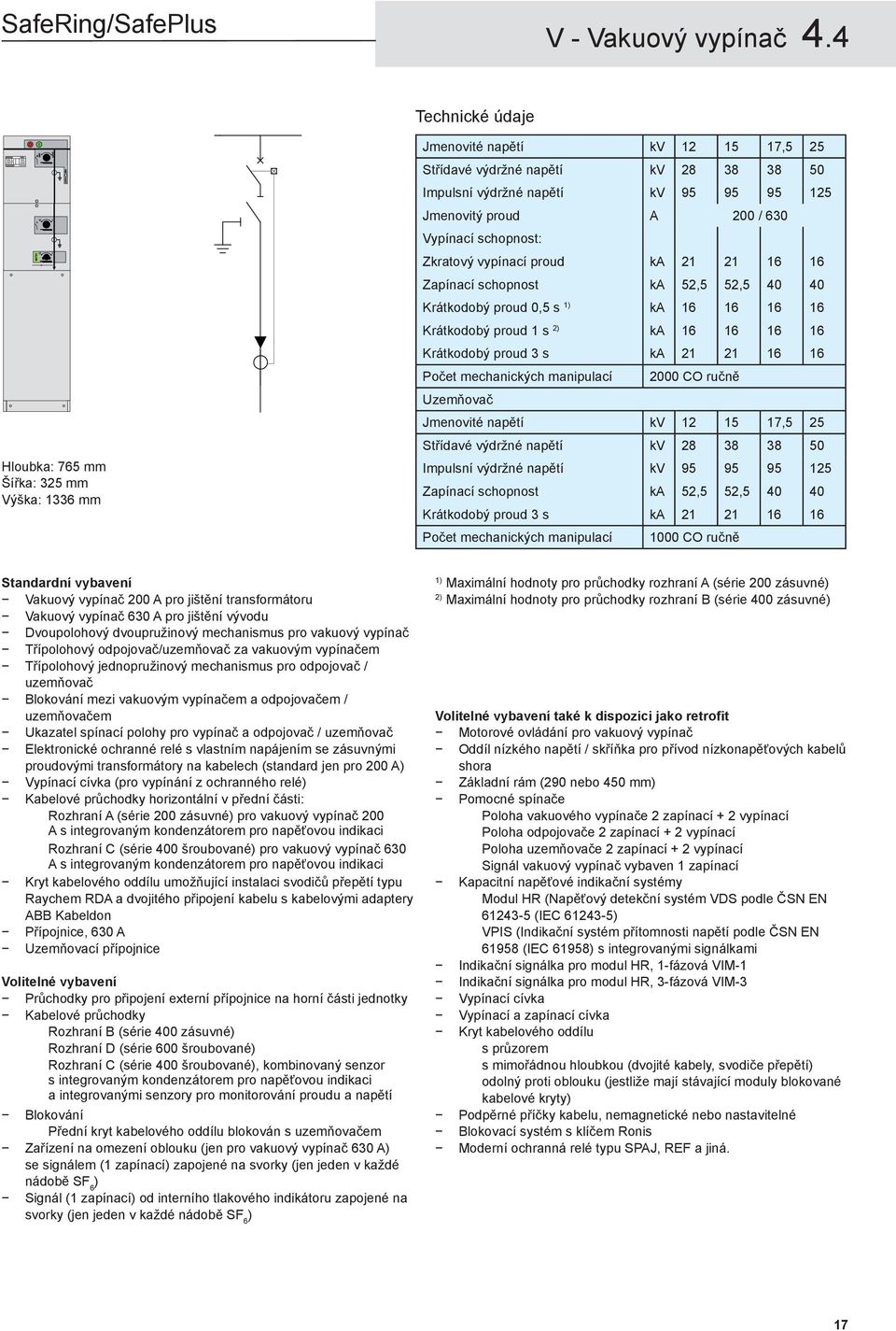 630 Vypínací schopnost: Zkratový vypínací proud ka 21 21 16 16 Zapínací schopnost ka 52,5 52,5 40 40 Krátkodobý proud 0,5 s 1) ka 16 16 16 16 Krátkodobý proud 1 s 2) ka 16 16 16 16 Krátkodobý proud 3