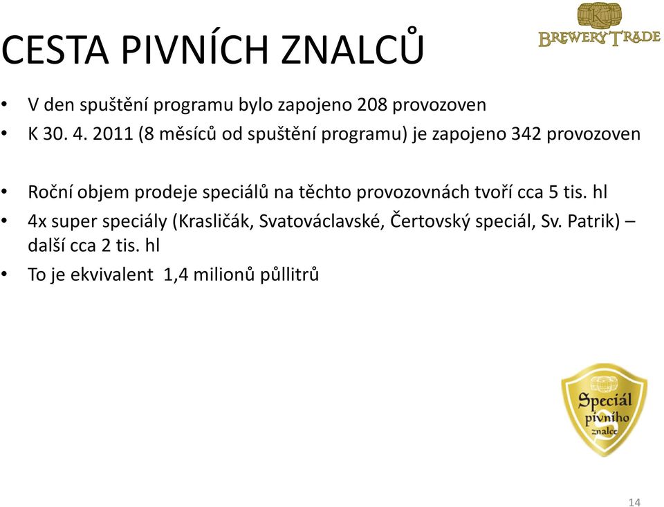 speciálů na těchto provozovnách tvoří cca 5 tis.