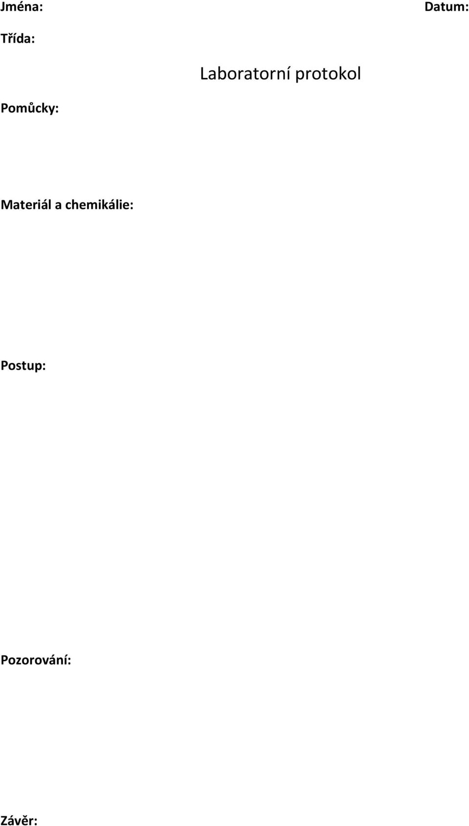 Pomůcky: Materiál a