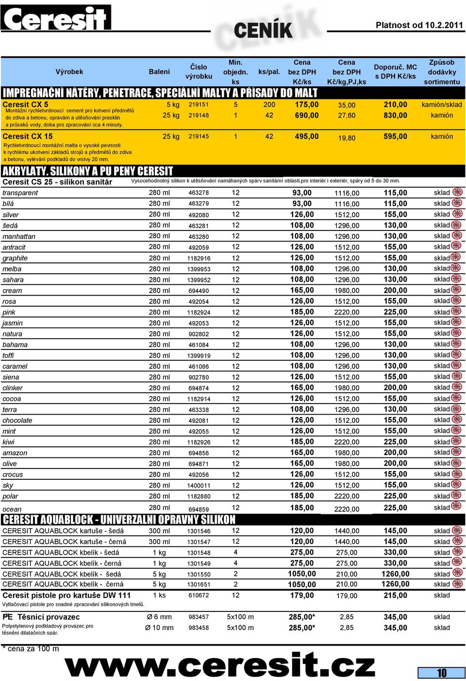 219148 1 42 690,00 27,60 830,00 kamión Montážní rychletvrdnoucí cement pro kotvení předmětů do zdiva a betonu, opravám a utěsňování prasklin a průsaků vody, doba pro zpracování cca 4 minuty.