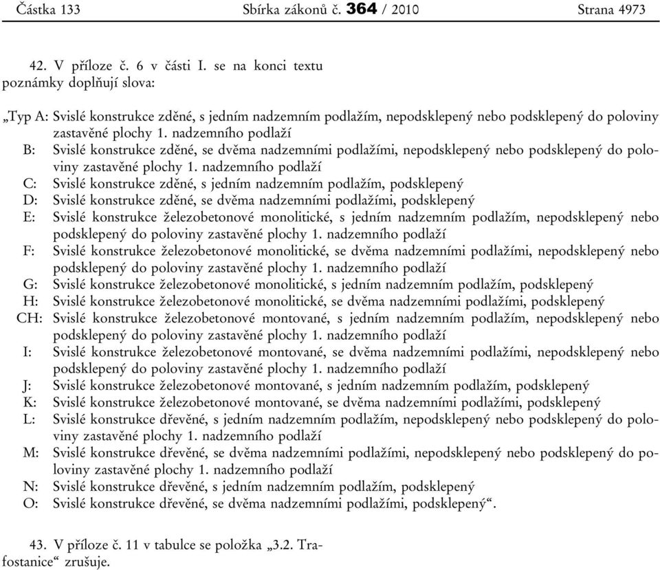 nadzemního podlaží B: Svislé konstrukce zděné, se dvěma nadzemními podlažími, nepodsklepený nebo podsklepený do poloviny zastavěné plochy 1.