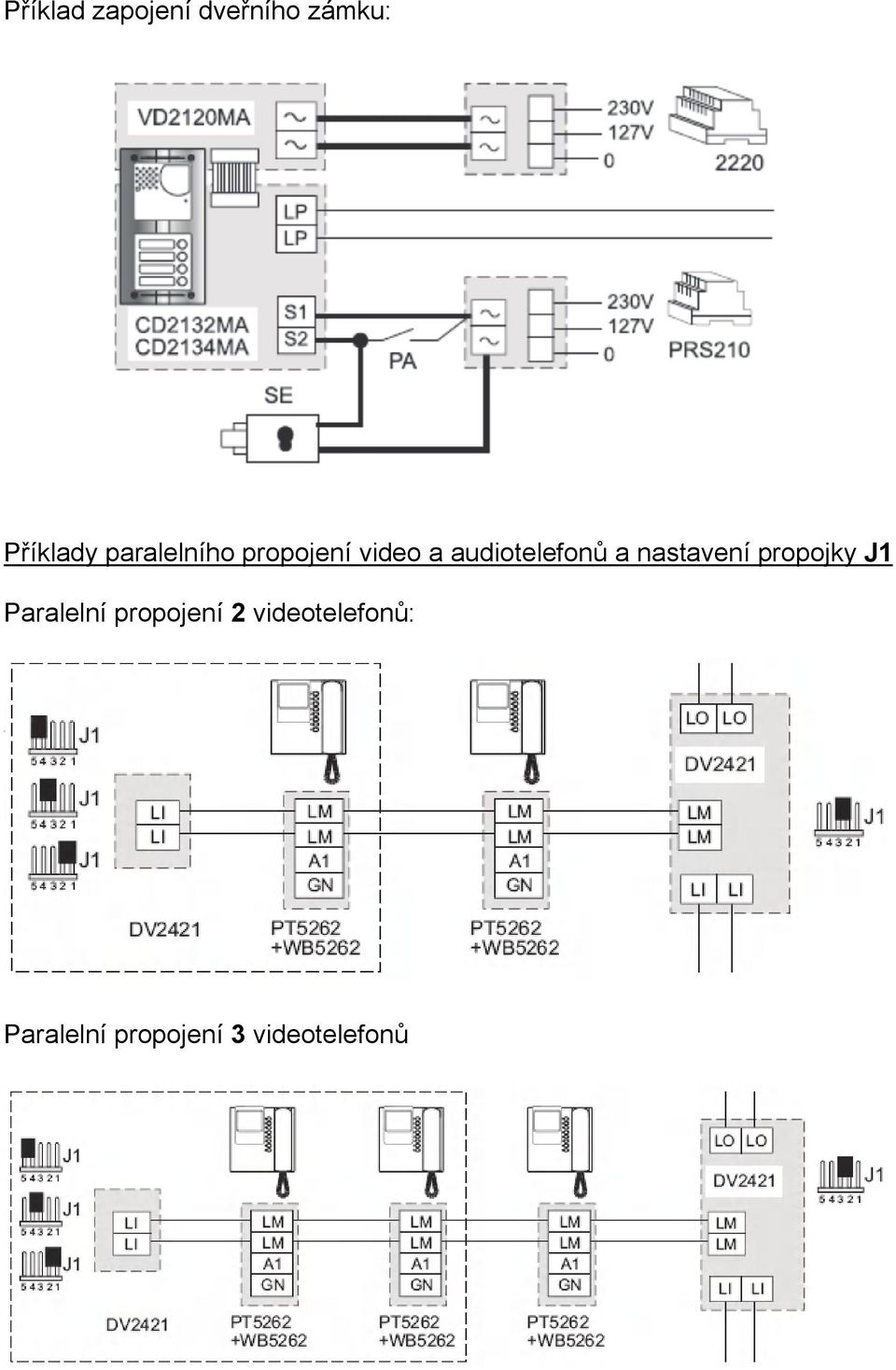 nastavení propojky J1 Paralelní propojení 2