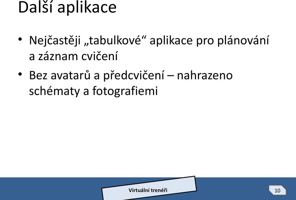 záznam cvičení Bez avatarů a