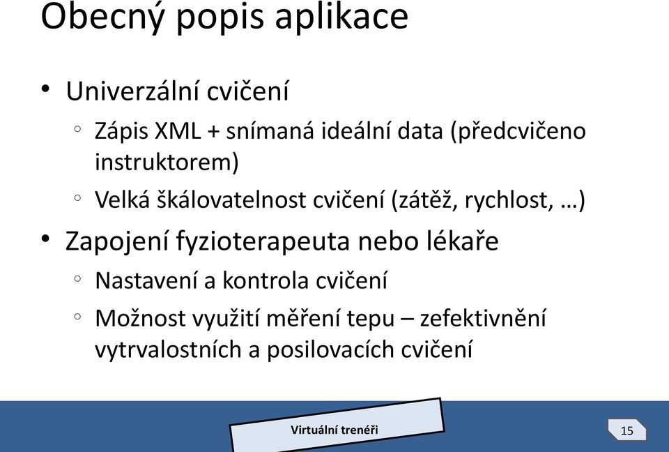 rychlst, ) Zapjení fyziterapeuta neb lékaře Nastavení a kntrla cvičení