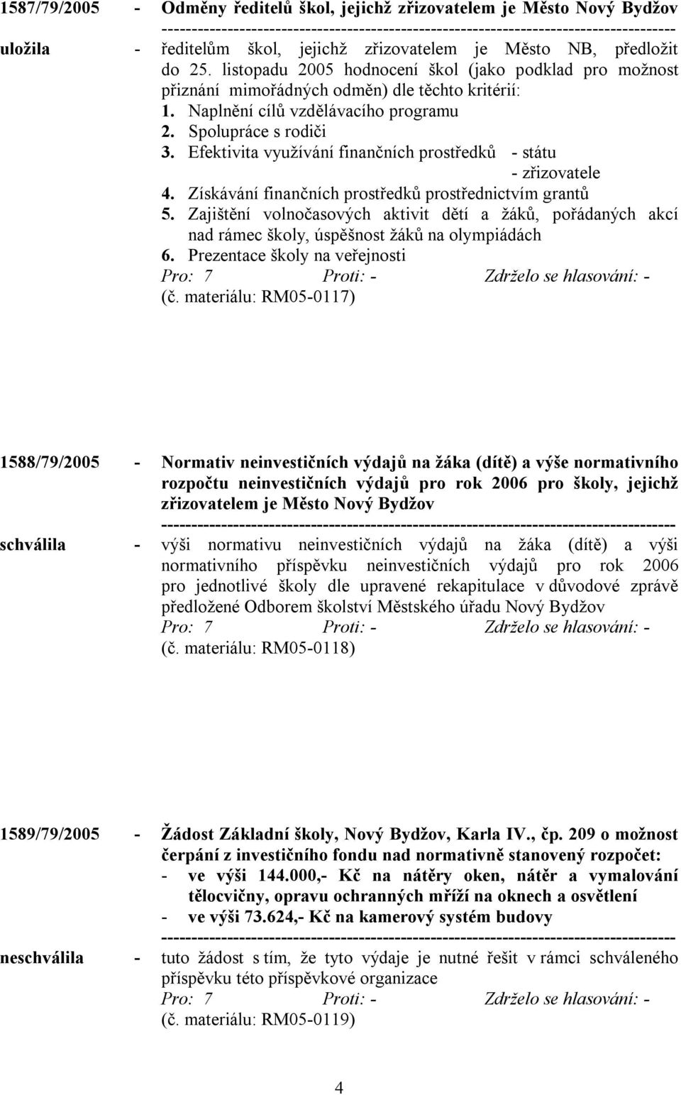 Efektivita využívání finančních prostředků - státu - zřizovatele 4. Získávání finančních prostředků prostřednictvím grantů 5.