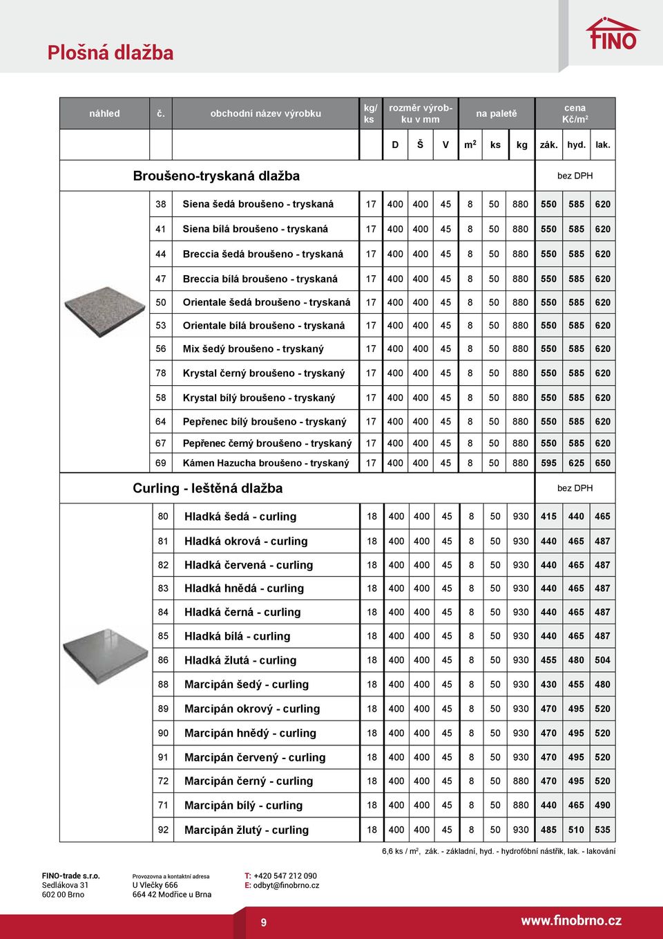 tryskaná 17 400 400 45 8 50 880 550 585 620 47 Breccia bílá broušeno - tryskaná 17 400 400 45 8 50 880 550 585 620 50 Orientale šedá broušeno - tryskaná 17 400 400 45 8 50 880 550 585 620 53