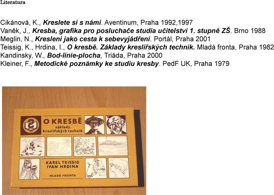 , Kreslení jako cesta k sebevyjádření. Portál, Praha 2001 Teissig, K., Hrdina, I., O kresbě.