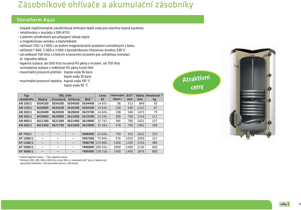 od velikosti 150 litrů s čistícím a revizním otvorem pro volitelnou instalaci el.