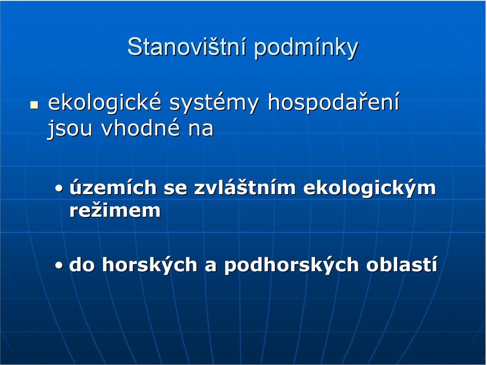 územích se zvláštním ekologickým