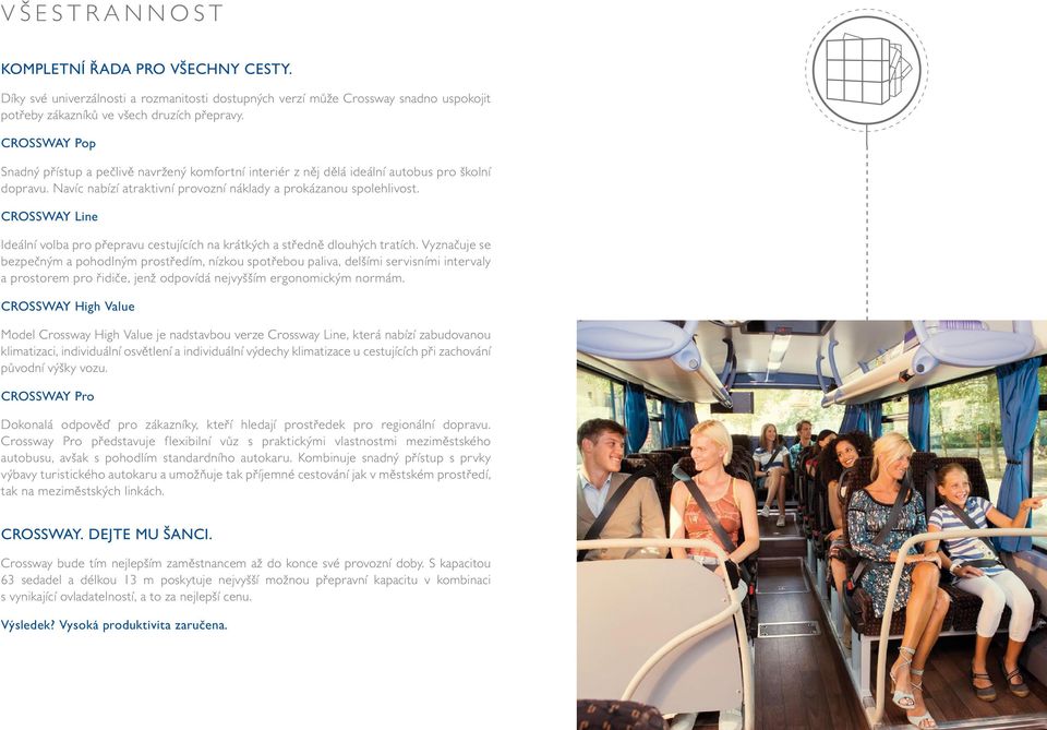 CROSSWAY Line Ideální volba pro přepravu cestujících na krátkých a středně dlouhých tratích.