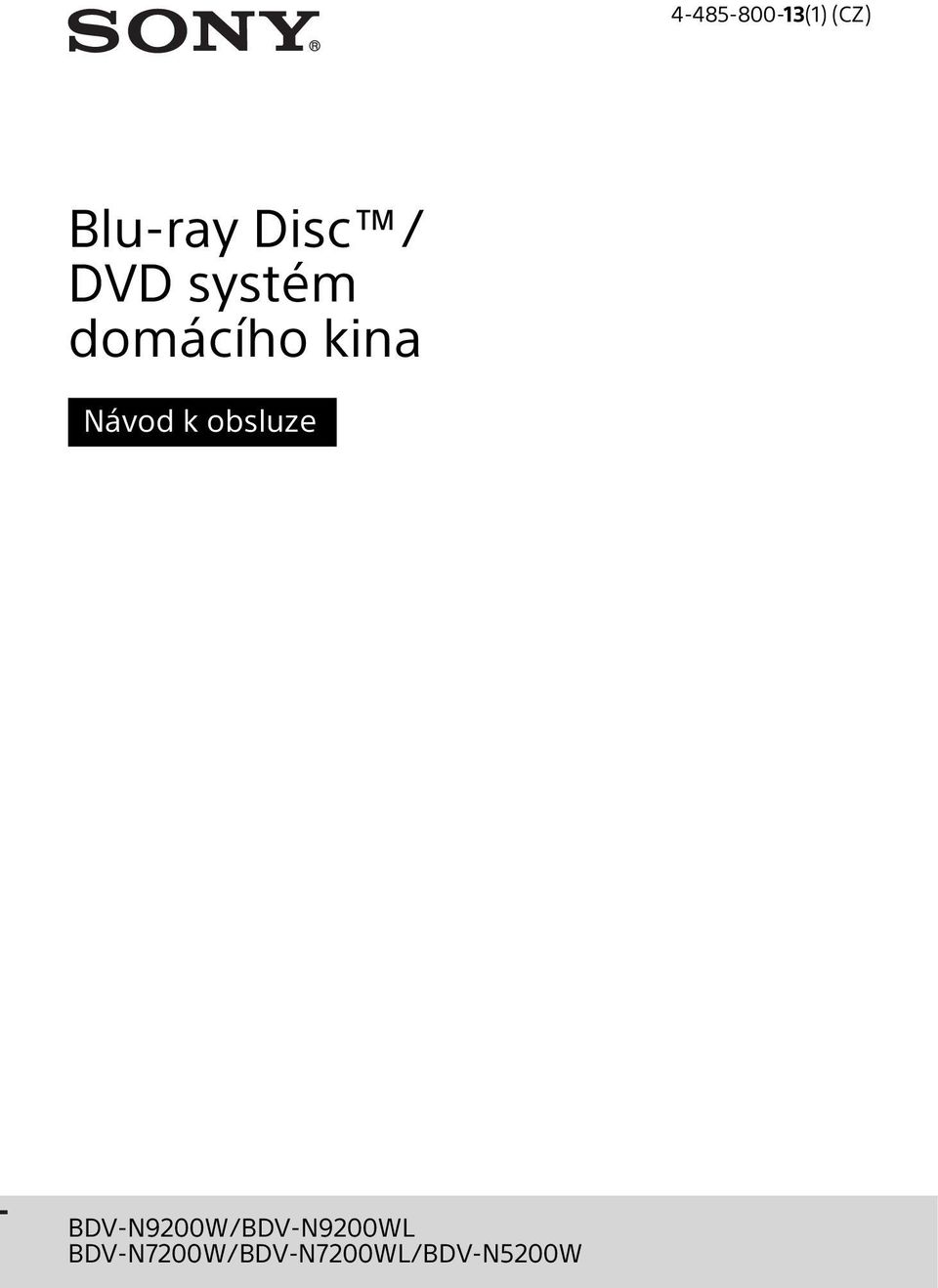 k obsluze BDV-N9200W/BDV-N9200WL