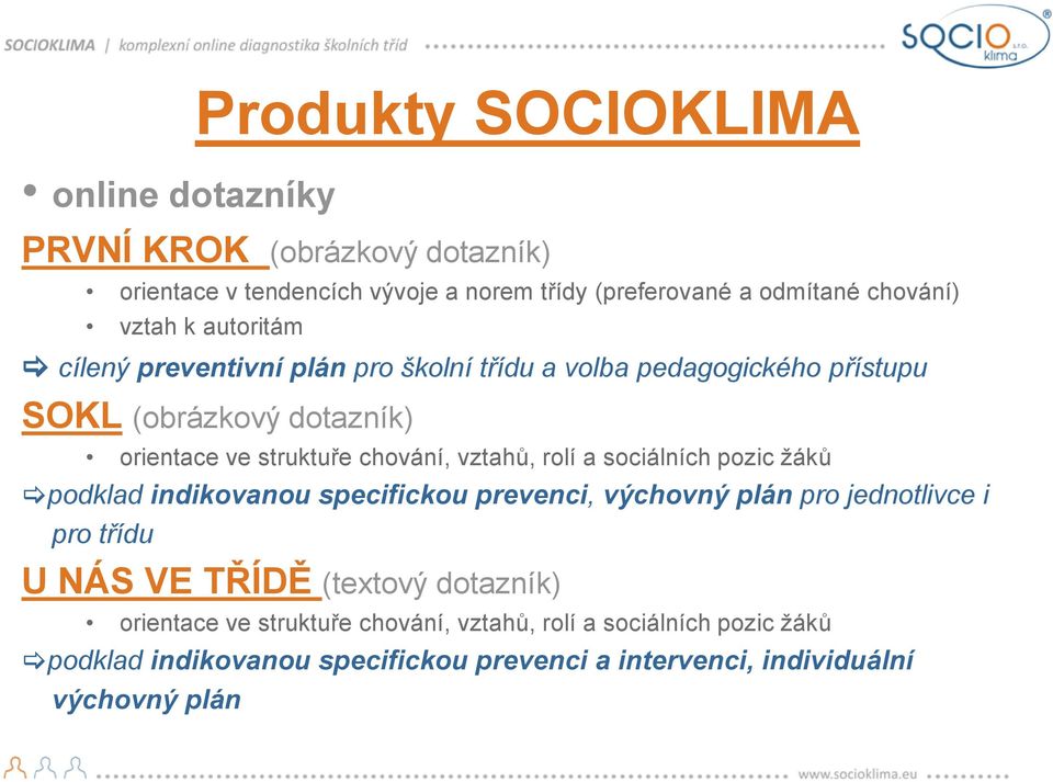 vztahů, rolí a sociálních pozic žáků podklad indikovanou specifickou prevenci, výchovný plán pro jednotlivce i pro třídu U NÁS VE TŘÍDĚ (textový