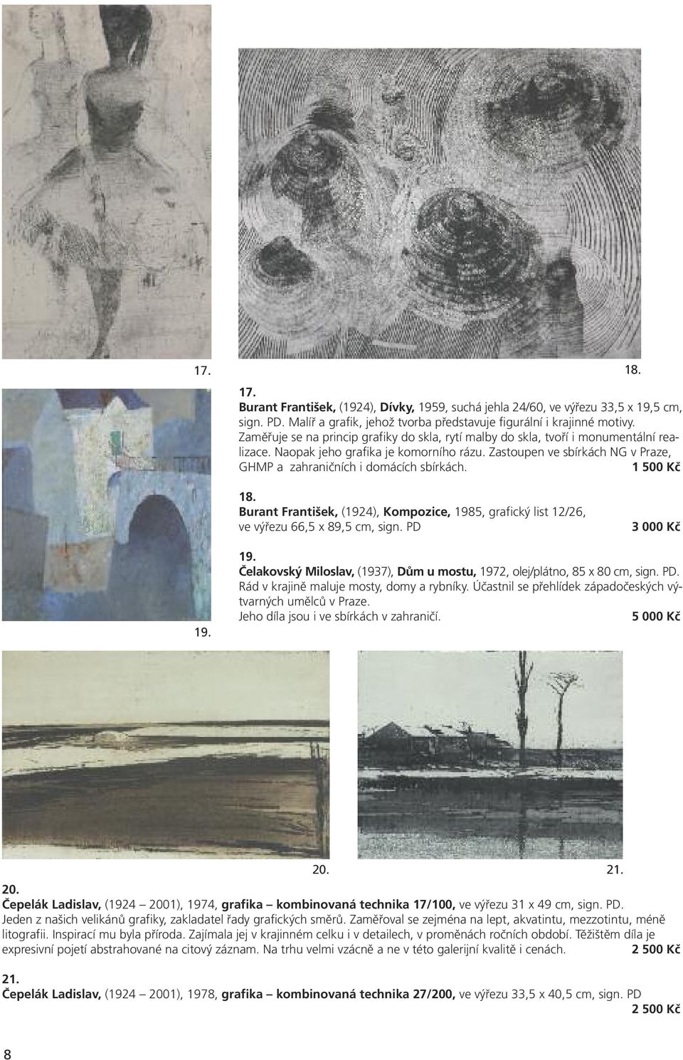 Zastoupen ve sbírkách NG v Praze, GHMP a zahraničních i domácích sbírkách. 1 500 Kč 18. 18. Burant František, (1924), Kompozice, 1985, grafický list 12/26, ve výřezu 66,5 x 89,5 cm, sign.