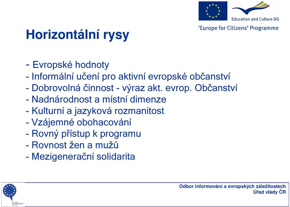 Občanství - Nadnárodnost a místní dimenze - Kulturní a jazyková rozmanitost