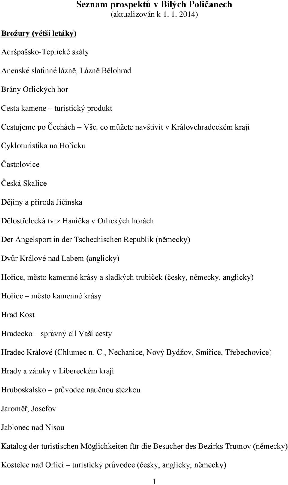 horách Der Angelsport in der Tschechischen Republik (německy) Dvůr Králové nad Labem (anglicky) Hořice, město kamenné krásy a sladkých trubiček (česky, německy, anglicky) Hořice město kamenné krásy