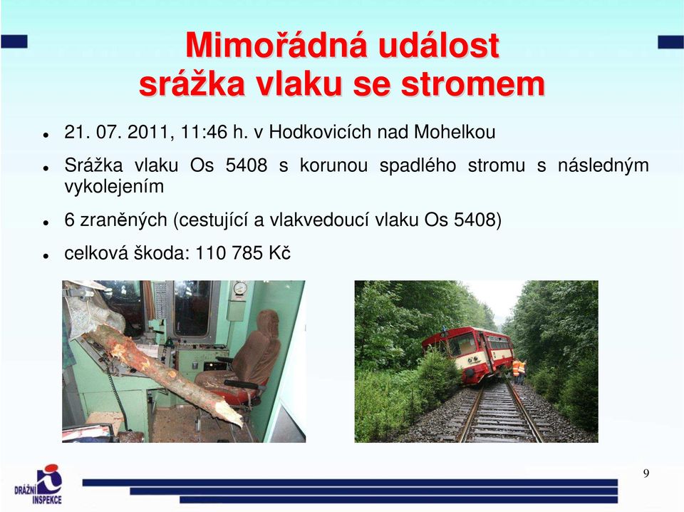 v Hodkovicích nad Mohelkou Srážka vlaku Os 5408 s korunou