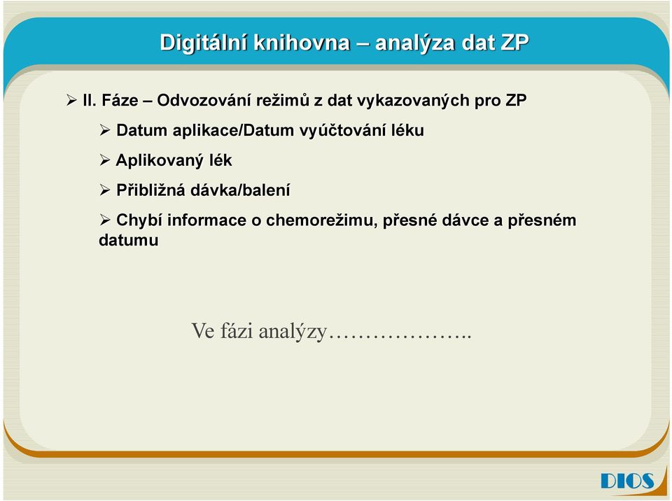 aplikace/datum vyúčtování léku Aplikovaný lék Přibližná