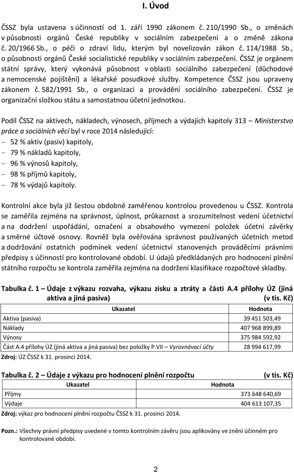 ČSSZ je orgánem státní správy, který vykonává působnost v oblasti sociálního zabezpečení (důchodové a nemocenské pojištění) a lékařské posudkové služby. Kompetence ČSSZ jsou upraveny zákonem č.