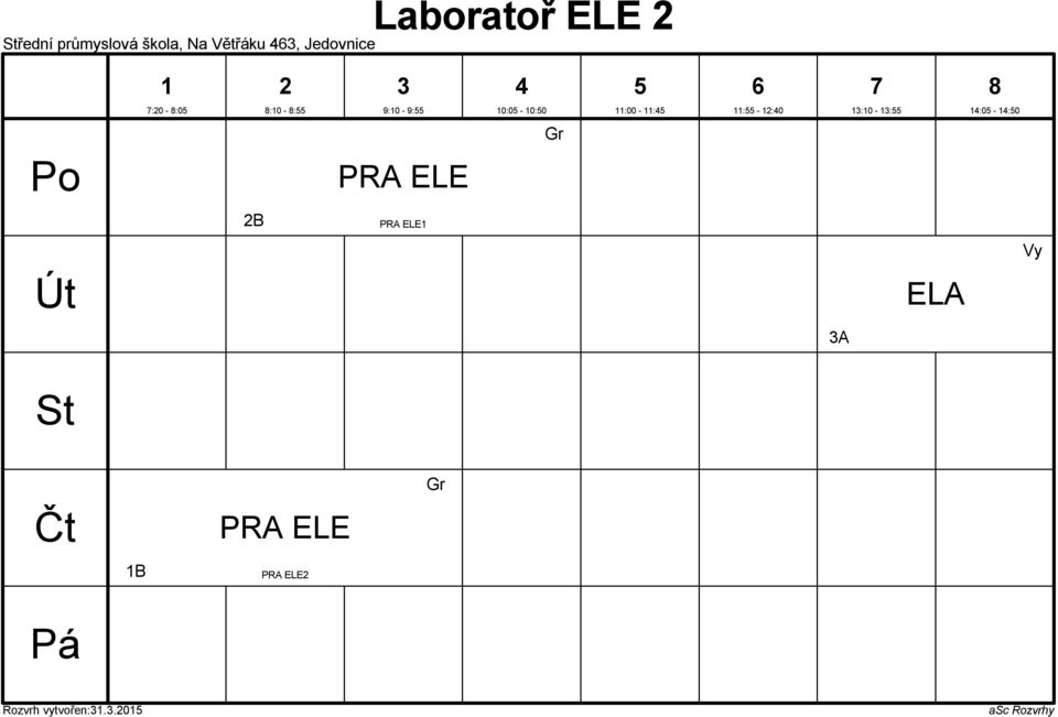 ELE :0 - :0 :0 - : Gr PRA ELE