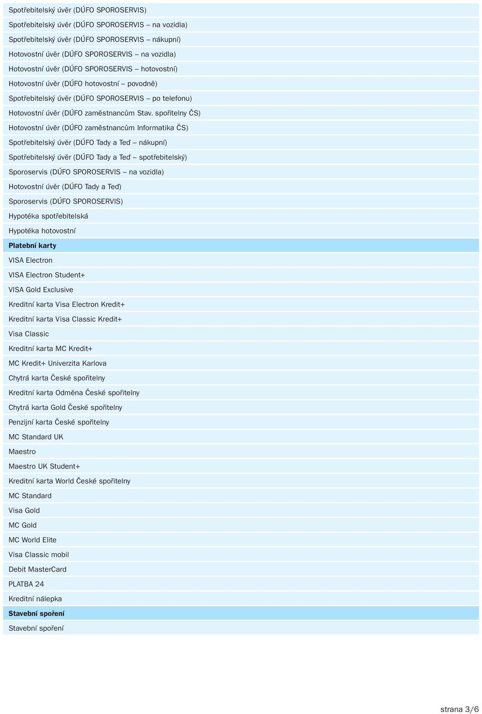 Seznam finančních produktů, za které budete po aktivaci automaticky  získávat ibody od České spořitelny - PDF Free Download