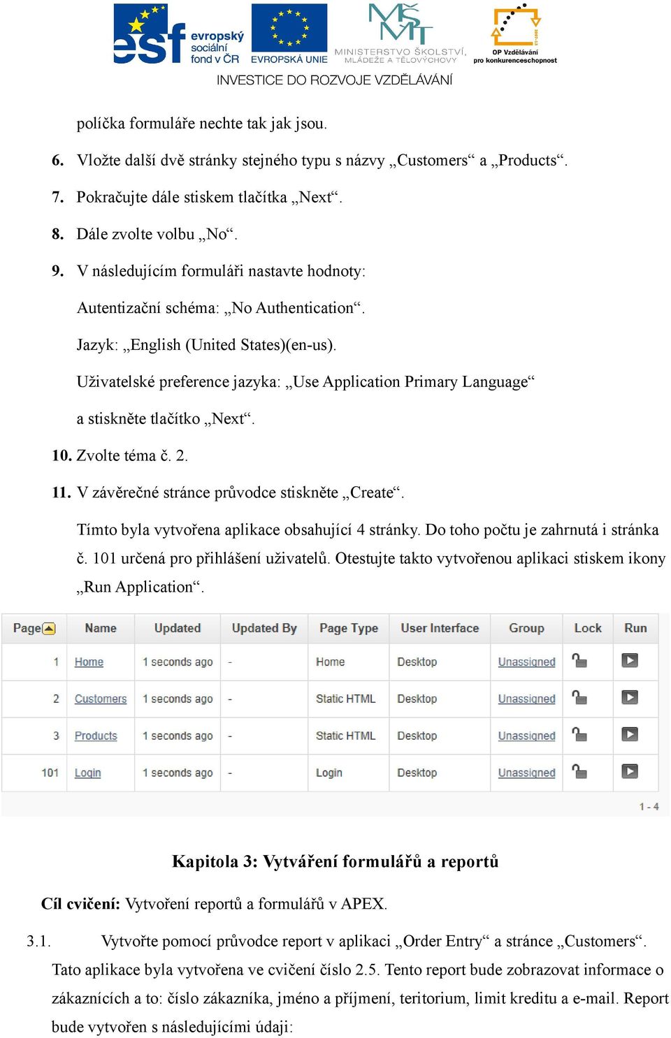 Uživatelské preference jazyka: Use Application Primary Language a stiskněte tlačítko Next. 10. Zvolte téma č. 2. 11. V závěrečné stránce průvodce stiskněte Create.