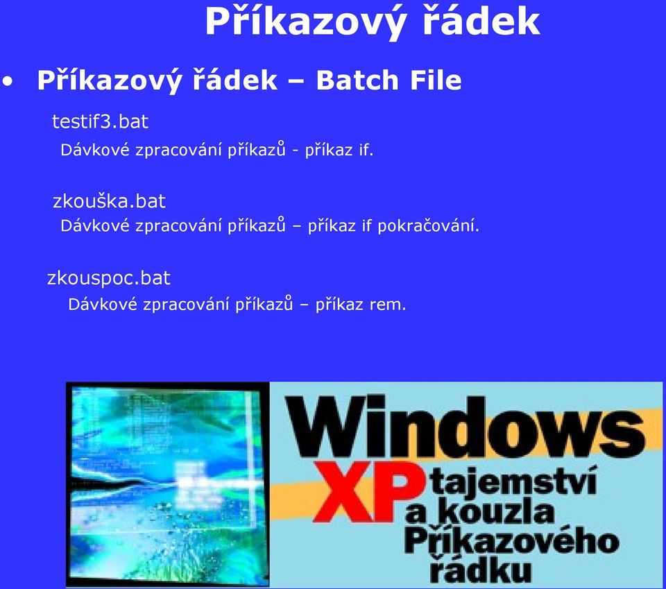 bat Dávkové zpracování příkazů příkaz if