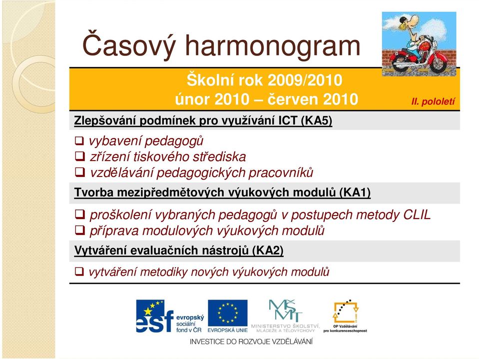 mezipředmětových výukových modulů (KA1) proškolení vybraných pedagogů v postupech metody CLIL příprava