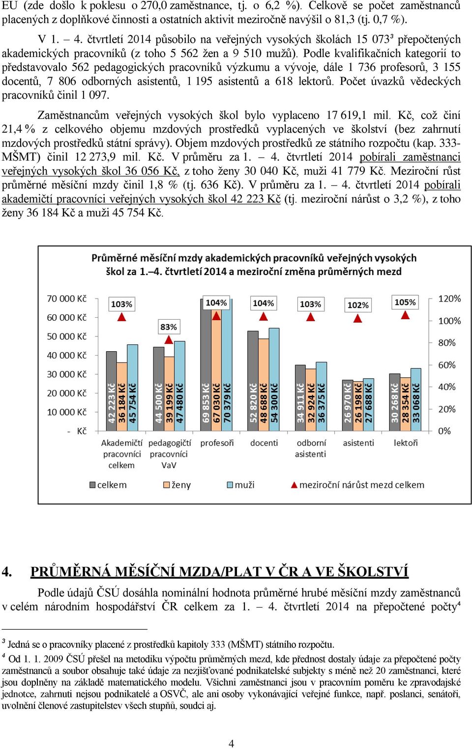 Podle kvalifikačních kategorií to představovalo 562 pedagogických pracovníků výzkumu a vývoje, dále 1 736 profesorů, 3 155 docentů, 7 806 odborných asistentů, 1 195 asistentů a 618 lektorů.