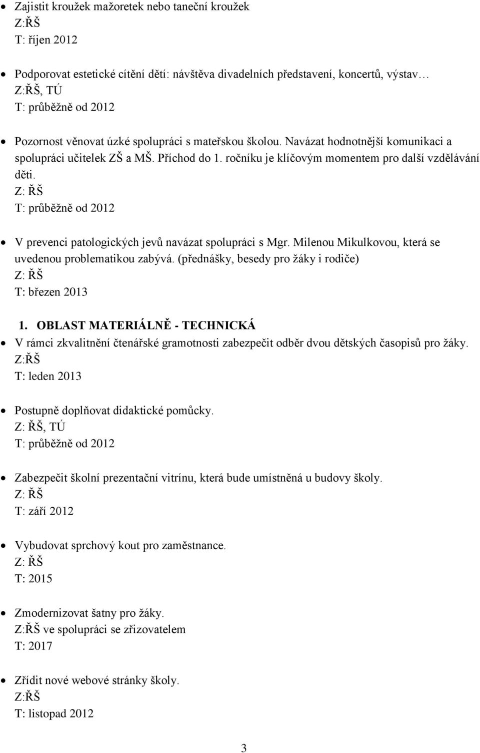 Milenou Mikulkovou, která se uvedenou problematikou zabývá. (přednášky, besedy pro žáky i rodiče) T: březen 2013 1.