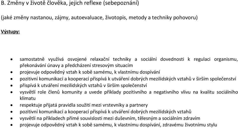 dobrých mezilidských vztahů v širším společenství přispívá k utváření mezilidských vztahů v širším společenství vysvětlí role členů komunity a uvede příklady pozitivního a negativního vlivu na