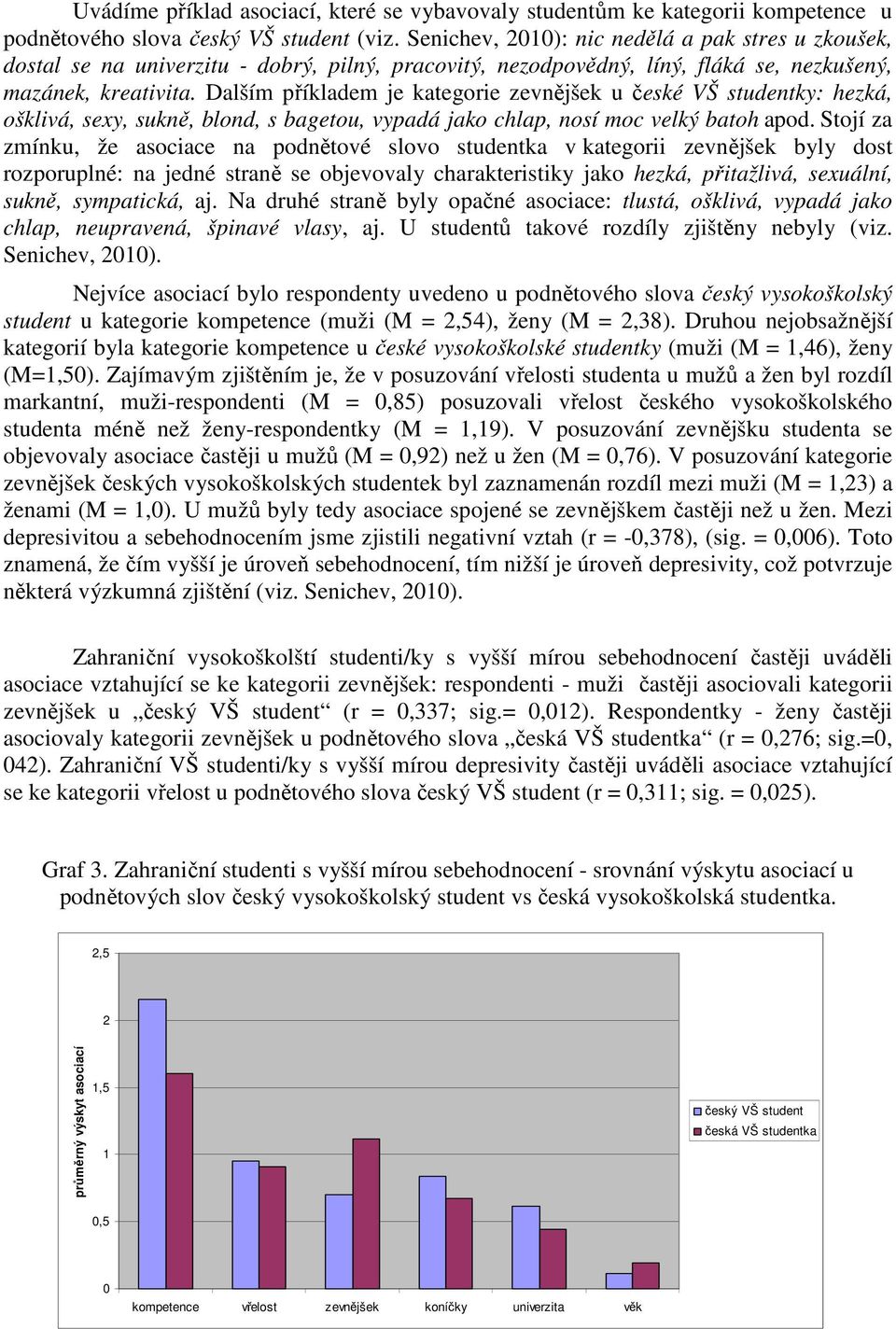Dalším příkladem je kategorie zevnějšek u české VŠ studentky: hezká, ošklivá, sexy, sukně, blond, s bagetou, vypadá jako chlap, nosí moc velký batoh apod.
