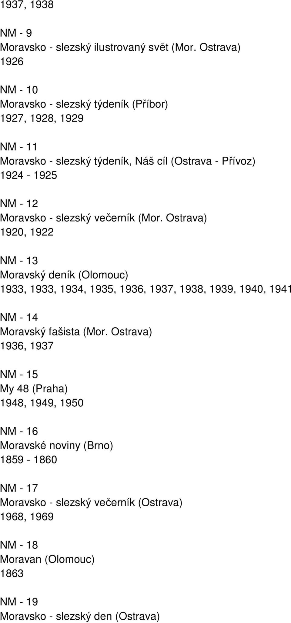 Moravsko - slezský večerník (Mor.