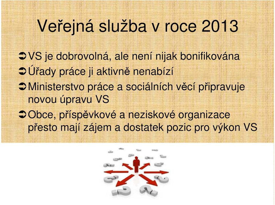 a sociálních věcí připravuje novou úpravu VS Obce, příspěvkové a
